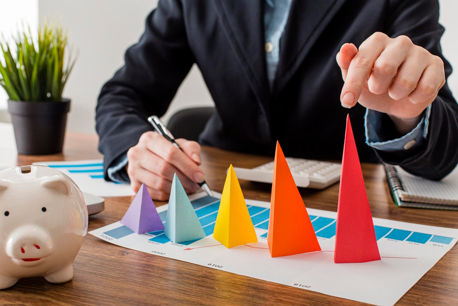 Business growth planning with visual indicators and structured strategy approach
